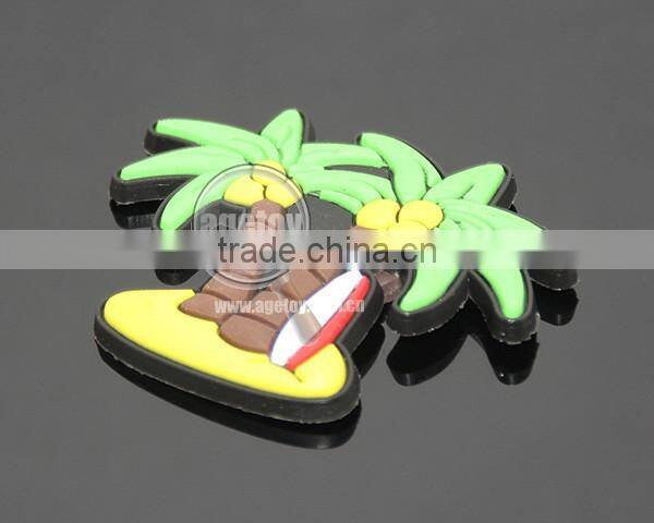 Promotional Beach Souvenir Coconut Palm Tree Shaped Soft Rubber Injection Molding Eco-friendly Soft PVC Fridge Magnet