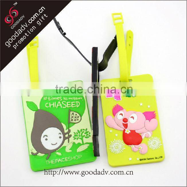 Wholesale custom square shape clear plastic luggage tags / flashing luggage tags