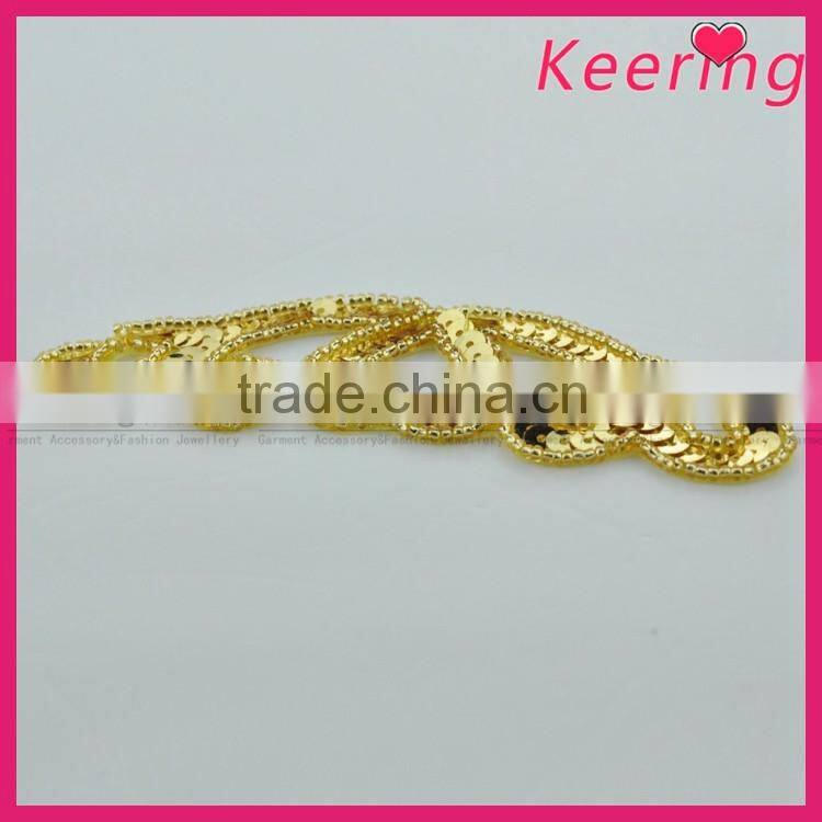 super poular dress accessories heart design beads patch WRAB-005