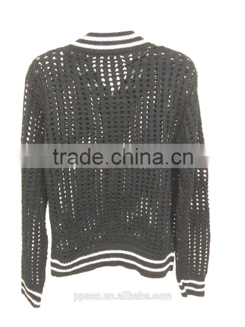 2015 CROCHET LONG SLEEVE HOLLOW CARDIGAN,WOMEN KNIT SWEATER