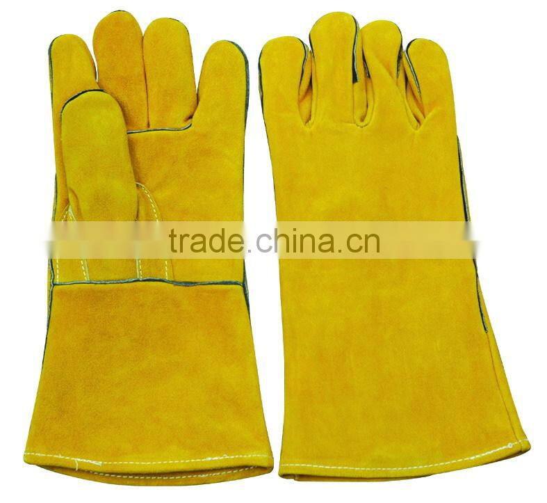 CE approved Delta red split cow leather welding gloves