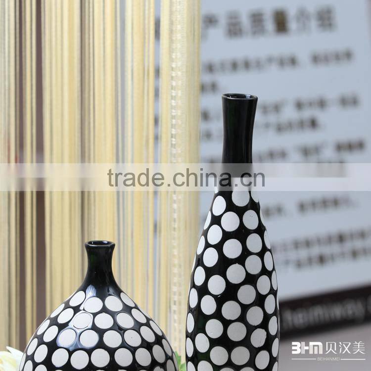 modern hand paint circle pattern ceramic vases wholesale for home deco