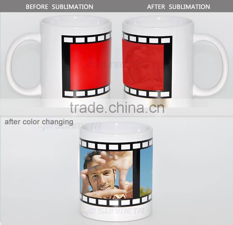 Sunmeta 11OZ sublimation white mug with film color changing At Low Price Wholesale From Sunmeta