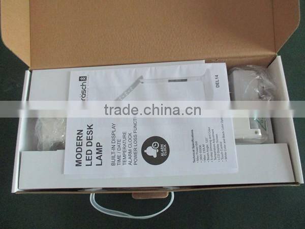 White Modern Luxury Led Study Table Lamp With Clock