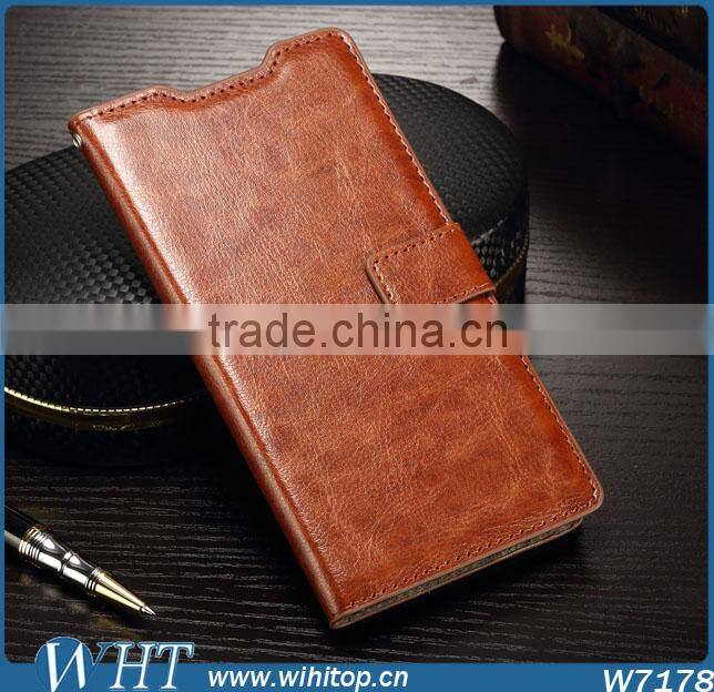 New Products Crazy Horse Skin Leather Wallet Case for Sony Xperia Z5