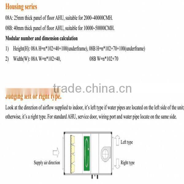 7.5kw power high quality air handling unit for hepa filter