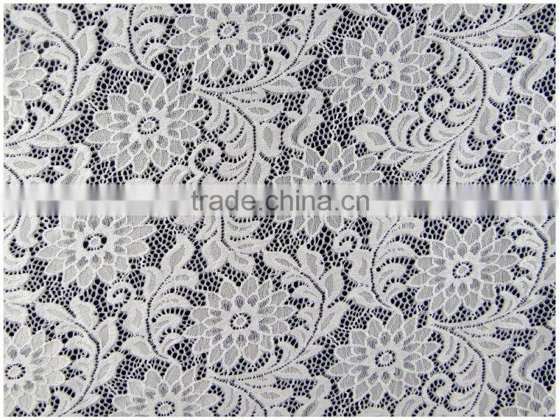 Chrysanthemum flower elastic bright fabric manufactur selling spandex nylon lace fabric wholesale K-166