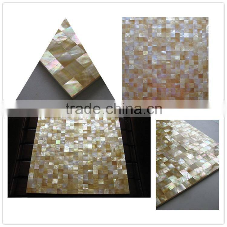 Super quality Luxury gold colors natural sea shell tiles mosaic