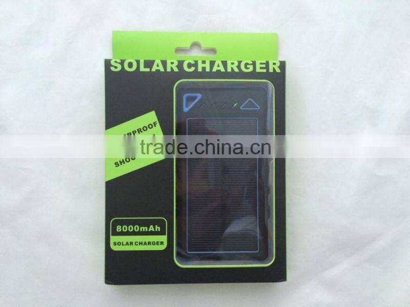 China factory direct supply solar phone charger, high quality outdoor water proof solar charger, new model solar mobile charger