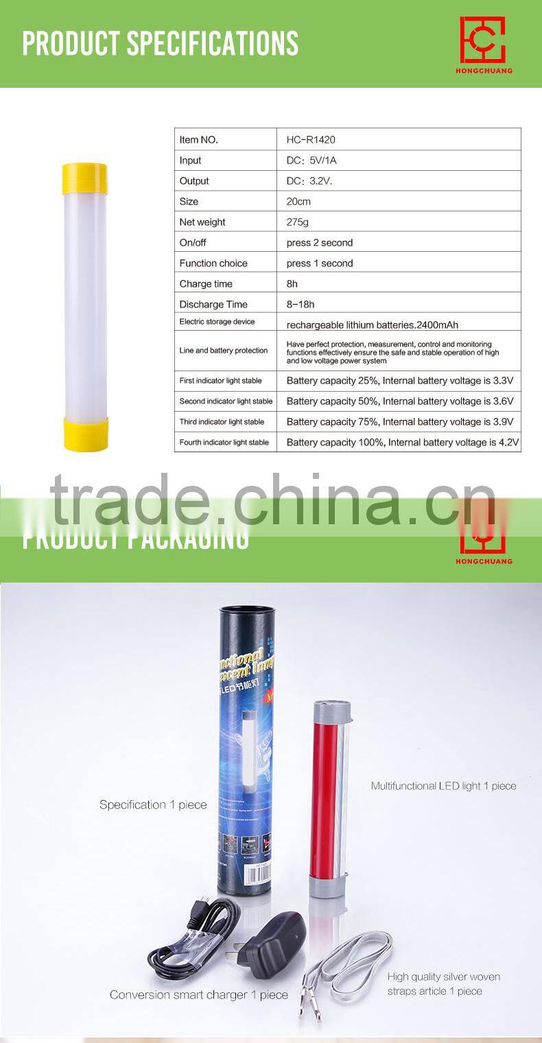 5200mA battery powered led rechargeable hand camping lamp