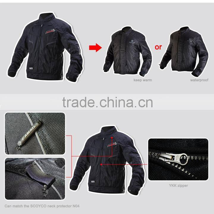 Mesh Motorcycle Street Riding Jacket JK40 CE inner Protectors Zipper Jackets