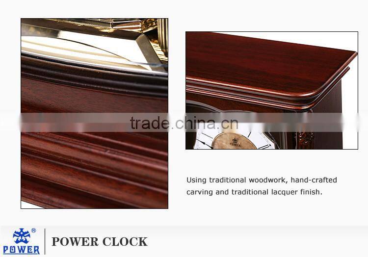 wooden rotating pendulum table clock
