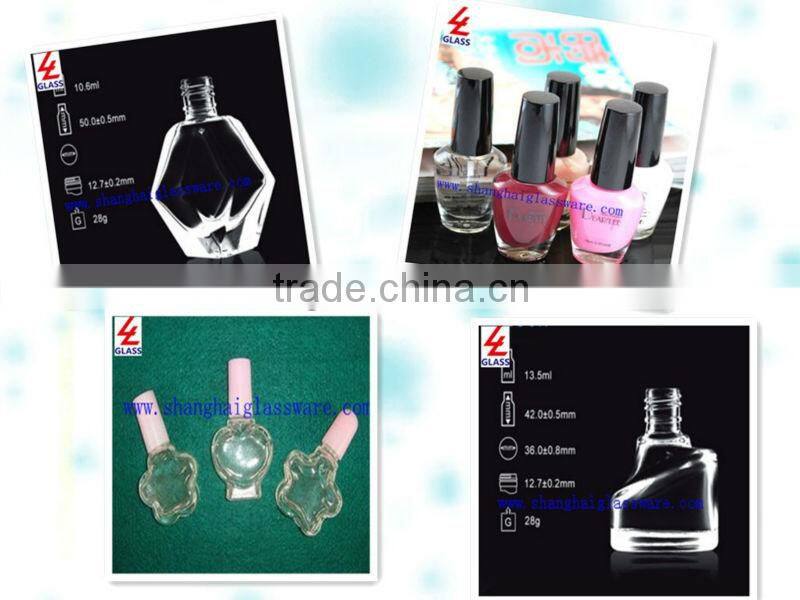 various of empty nail polish bottle