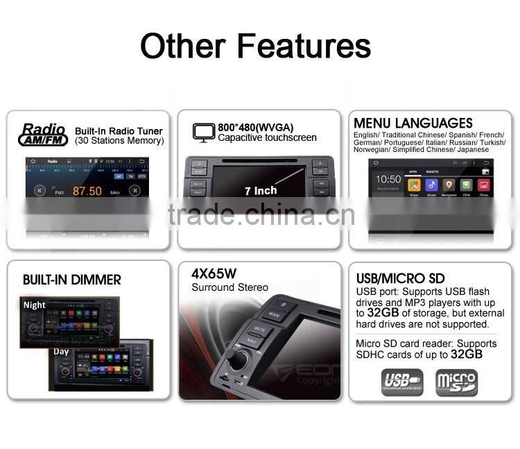 EONON GA5150F for BMW E46 Android 4.4.4 Quad-Core 7 inch Multimedia Car DVD GPS with Mutual Control Easy Connection