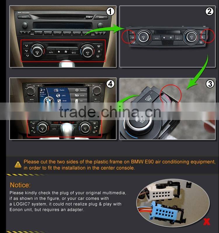 EONON D5165V 7" Digital Touch Screen Car DVD Player with Built-in GPS For BMW E90/91/92/93 with Mutual Control Function