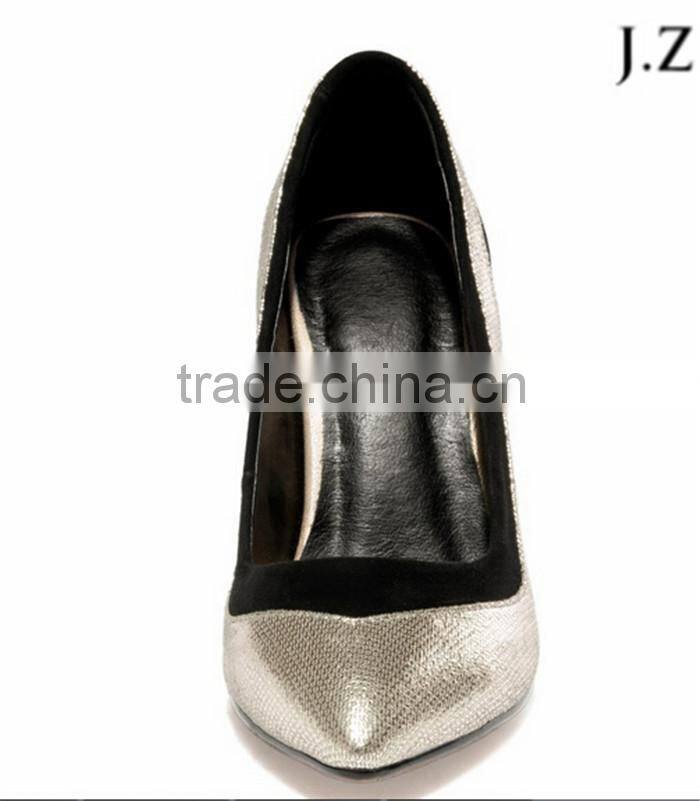 O77 custom made pump shoes black and sliver upper dress shoes for women new collection