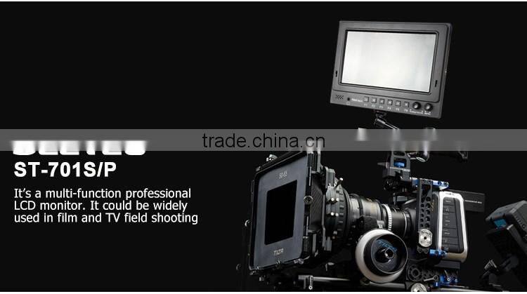 7"broadcast video display HDMI input and output resolution 1024X600 1080p sdi monitor