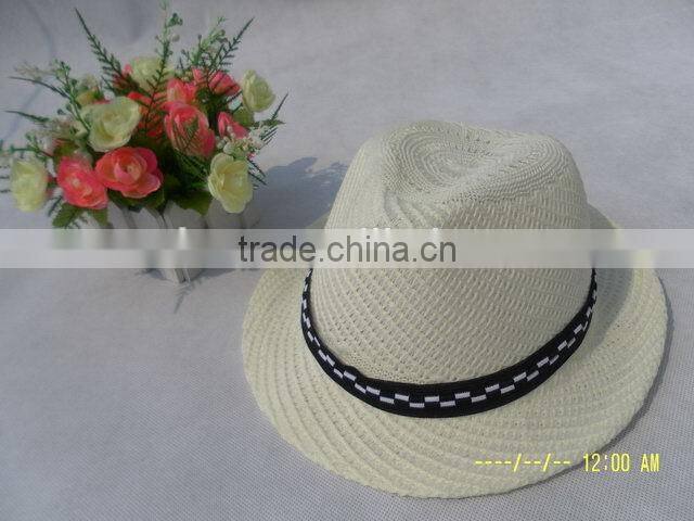China factory price Fast Delivery plain pattern straw fedora hat