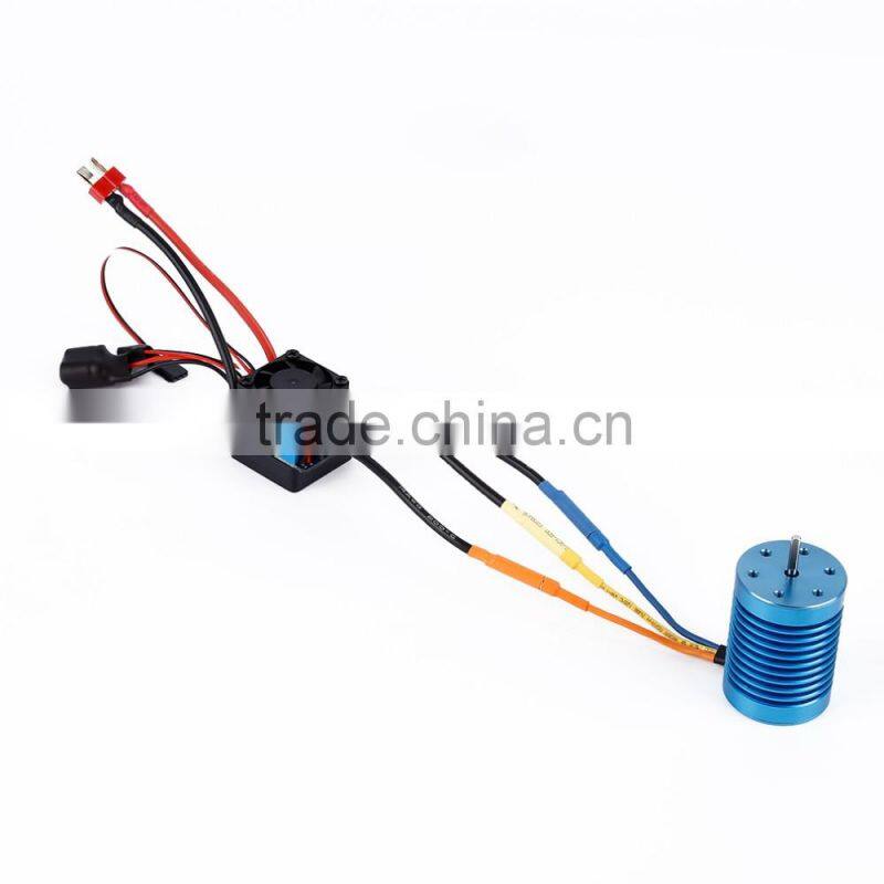 3650 4370KV Slot Sensorless BL Motor with 45A Brushless ESC for 1/10 RC Car Truck