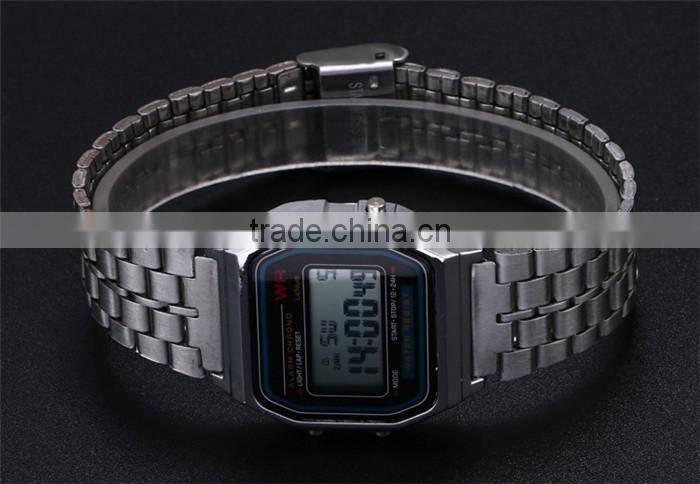 Amazon hot sell multifunctional F-91W fashion watch alarm clock students watch digital watch