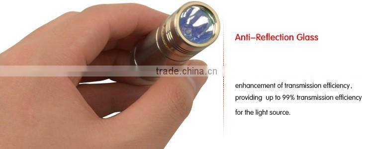 Transparent reflector Grade 2 Titanium Alloy Q5 300lm Memory 6-Mode Led Flash Light mini pocket size
