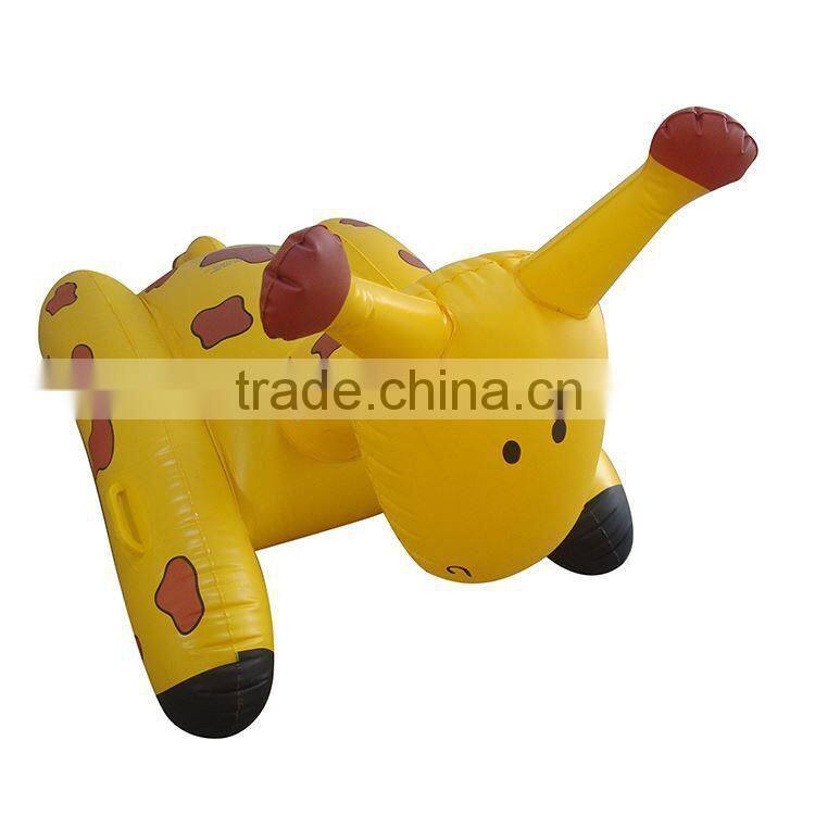 new design giraffe inflatable ride-on raft,giraffe pool float for kids