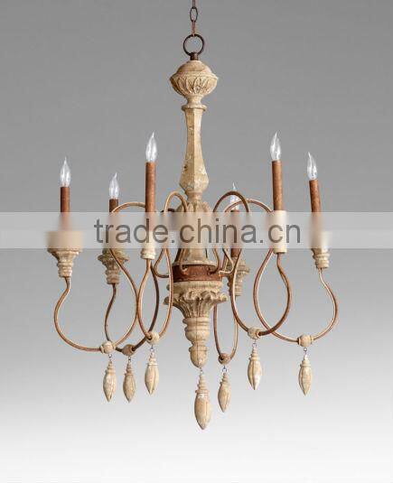 Low Price american chandelier wood parts 6 head