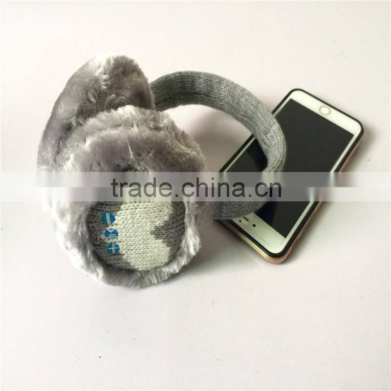 2016 Wireless Bluetooth Earmuffs Music Headset Stereo Headphone Winter Warm Knitted Earmuff