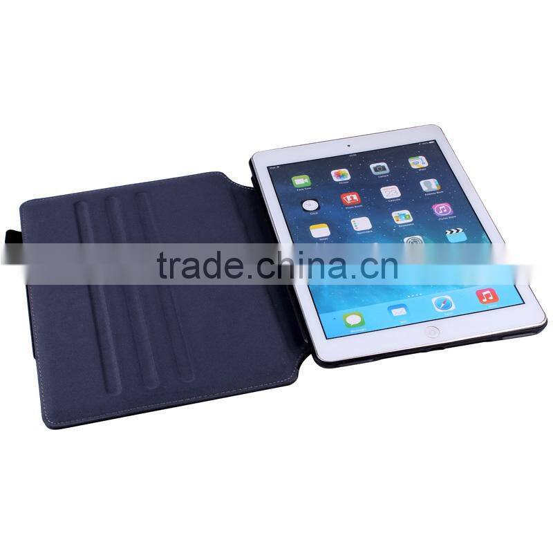 Oblique fabric rotating shape gear leather case for iPad Air