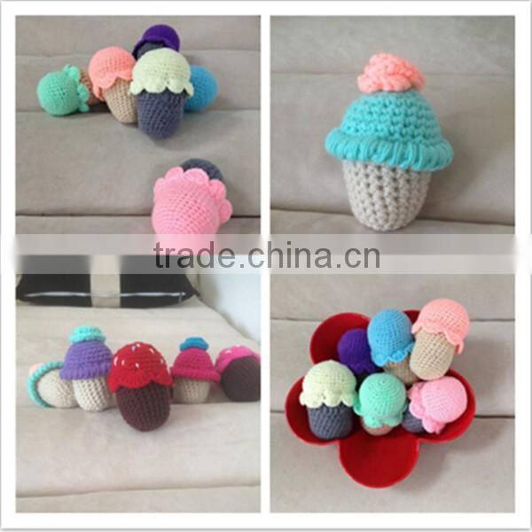 Unique baby gift toys handmade cotton crochet heart