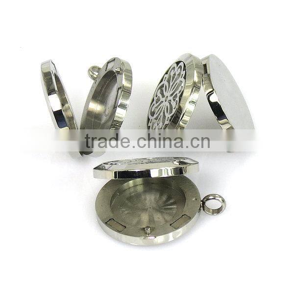 Stainless steel perfume locket aromatherapy essential oil diffuser necklace