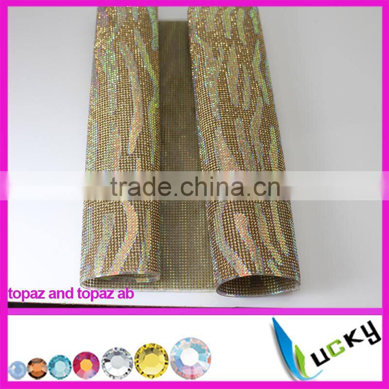 hot fix rhinestone sheet leopard print super closed with A grade quality crystal