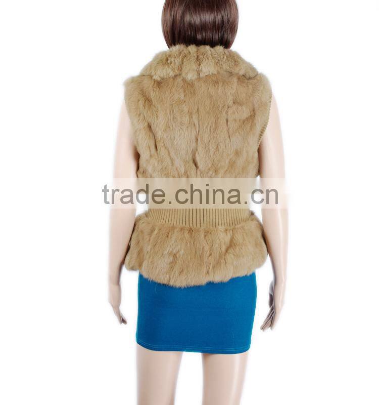 Classic fur waistcoat woman rabbit fur waistcoat KZ14002