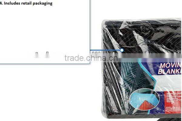 Waterproof Moving Blanket made of polyester and recycle cotton filling