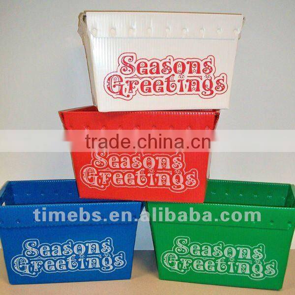 Corrugated folding plastic container