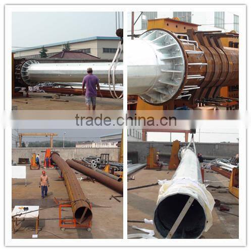 manual and electric high mast steel octagonal pole
