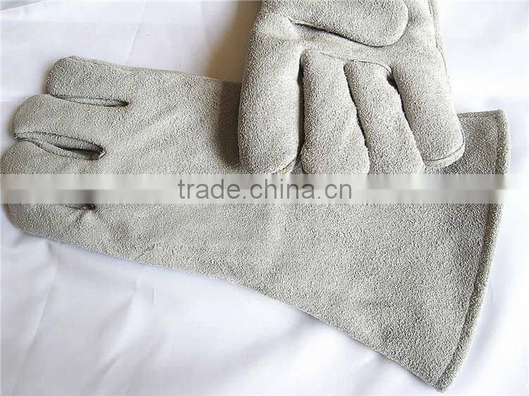Long Argon Cow Split Leather Grade A/B Welding Gloves