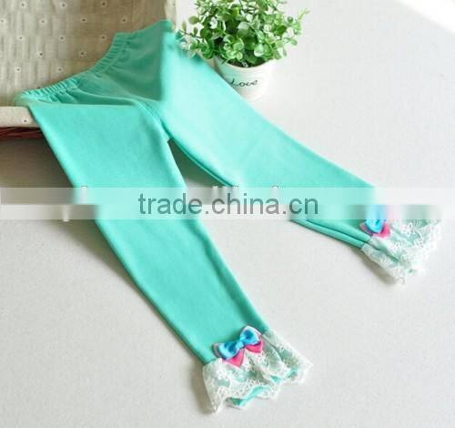 Wholesale Little Princess Flower Lace Leggings Custom High Quality Thin Cotton Baby Trousers
