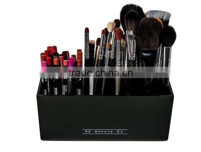 display on table top acrylic makeup organizer