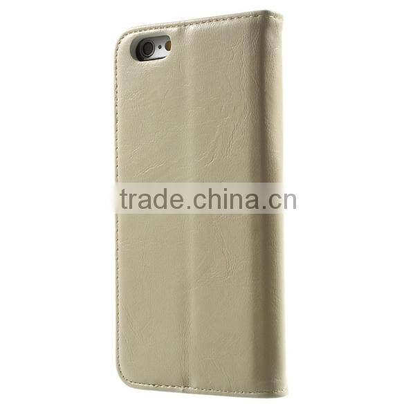 2015 Factory Price for iPhone 6 Leather case , Wallet Style Flip PU Leather Case for Apple iPhone 6