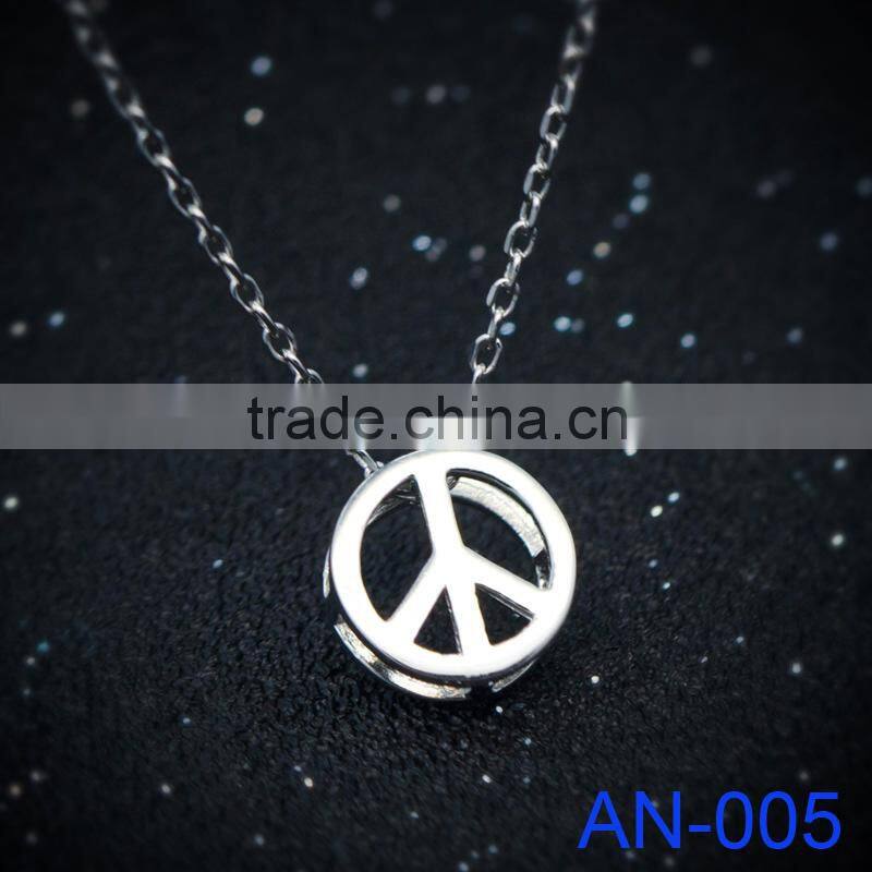 Wholesale 925 Sterling Silver Jewelry Anti-War Peace Signs Crystal Beads for Pendants Necklace (AN-005)