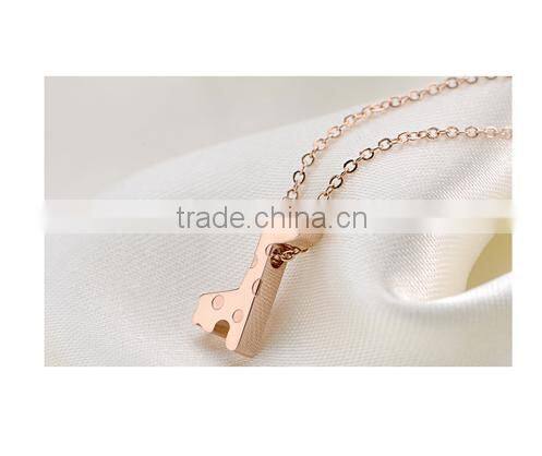 Fashion Stainless Steel deer charm necklace silver deer necklace deer head necklace