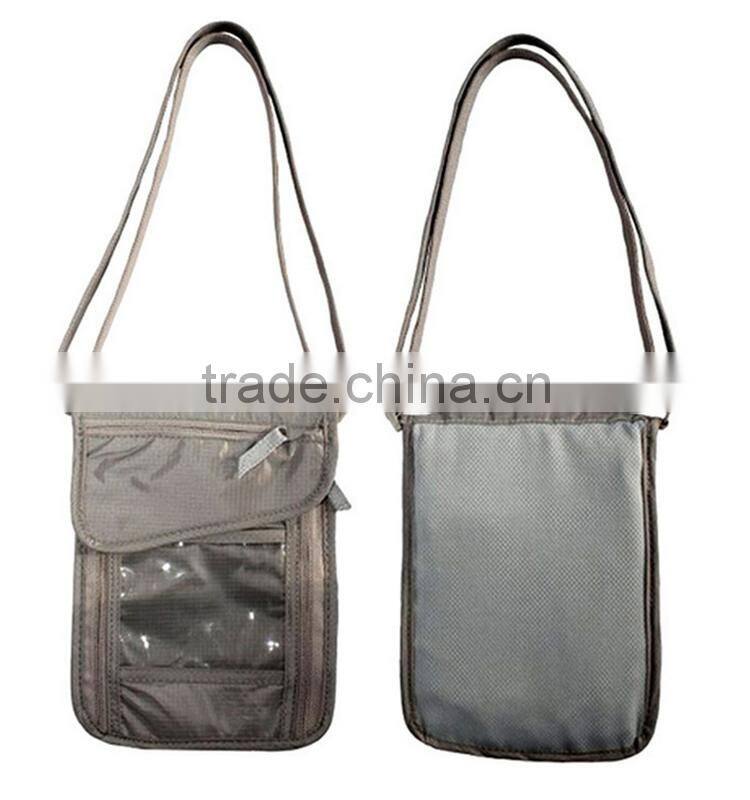 RFID blocking passport holder stash pouch money security travelling neck wallet