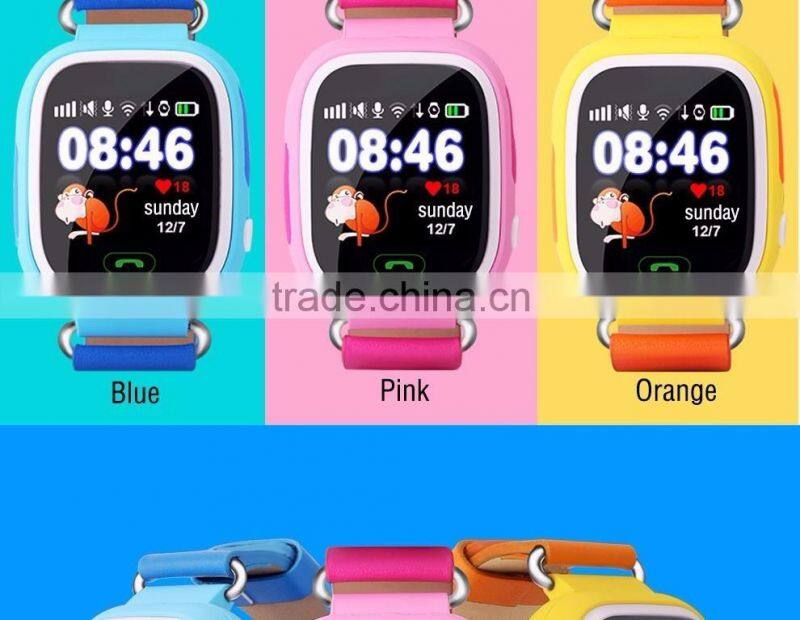 Hot Q90 Touch Screen WIFI Positioning Smart Watch Children SOS Call Locator Finder Device Tracker Kid Safe Anti Lost Monitor