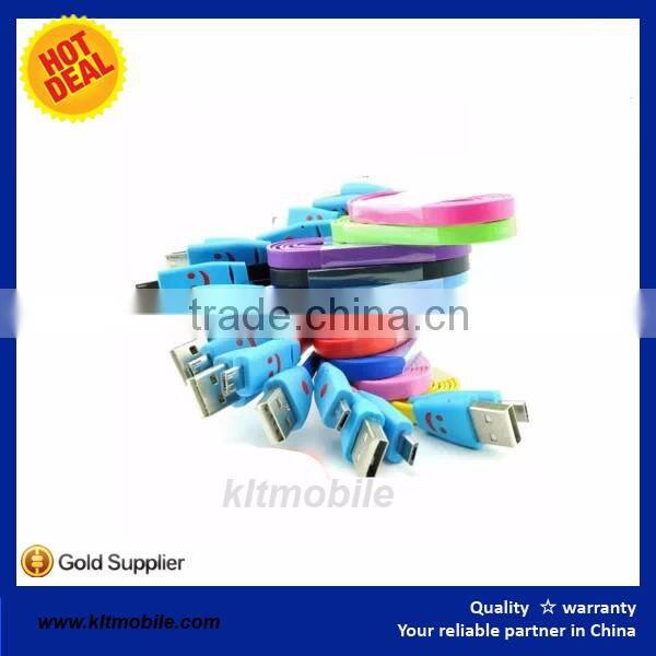 Transparent Smile USB Cable in real colors with led
