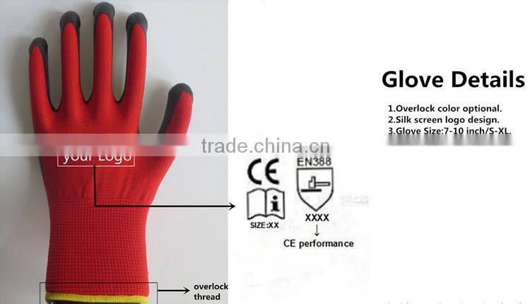 BSSAFETY softtextile nitrile coated glove for construction work knitted hand gloves