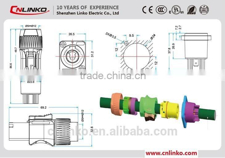 Made In China Male Female 3 Pole Audio Connector Cable With Silver-plated And Gold-plated