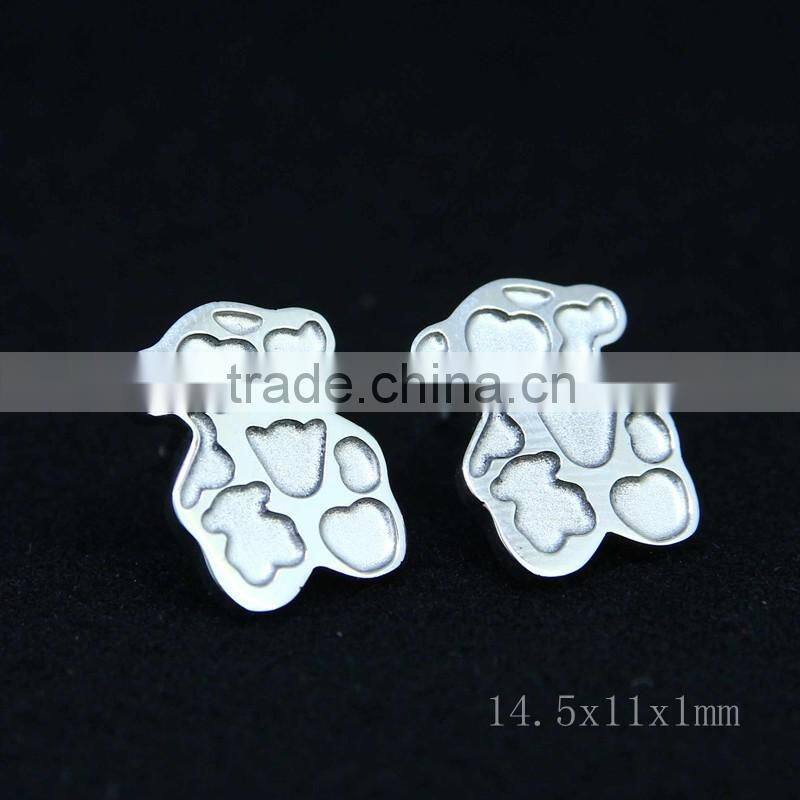 bear stud earrings customized on sale