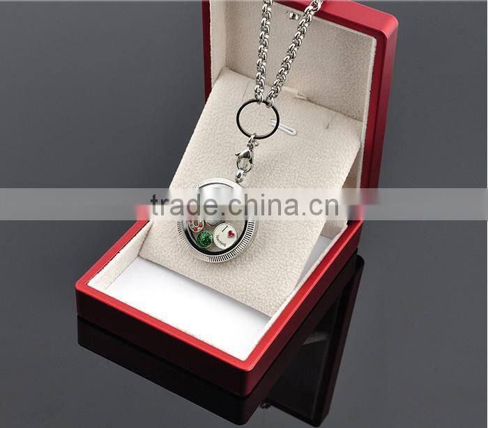 Lastest design stainless steel glass locket floating charm locket