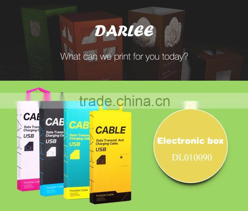 Latest design color printed recyclable custom design box for cable